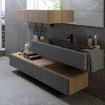 Mueble baño Roble Polvo Liem Grey. Porcelanosa. Establecimientos rey.